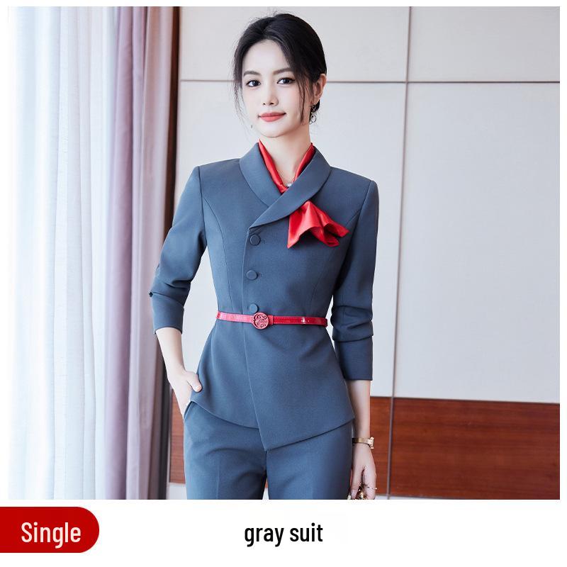 High-End Women's Professional Business Suit Set for Hotel Management, Housekeeping, Receptionist, and Salon Workwear