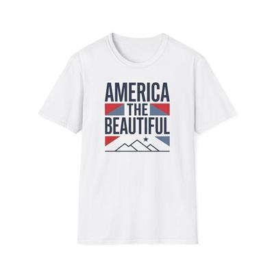 America The Beautiful T-Shirt | Patriotic Flag Stripe Tee | USA