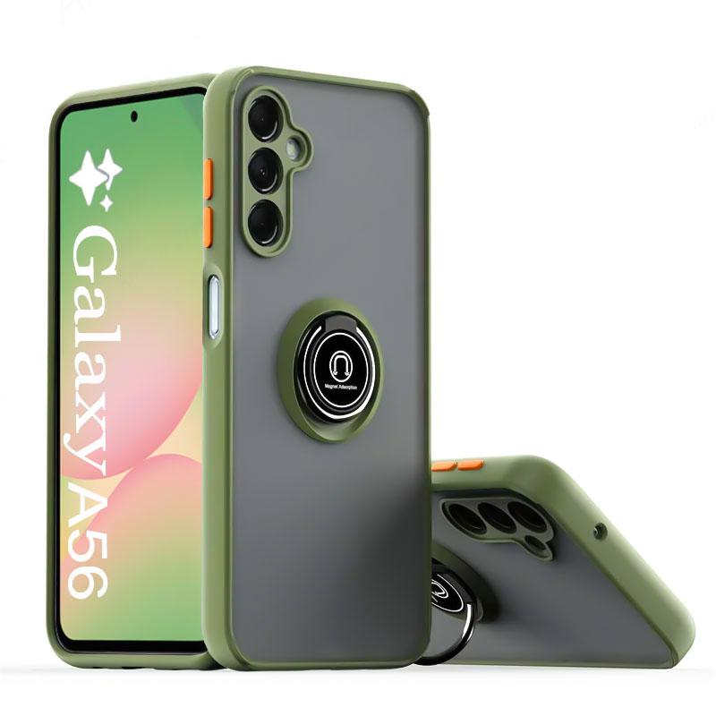Matte Translucent Phone Case For Samsung A56 A16 A26 A36 A55 A35 A15 A54 A34 A14 A25 Magnetic Ring Holder Protector Cover