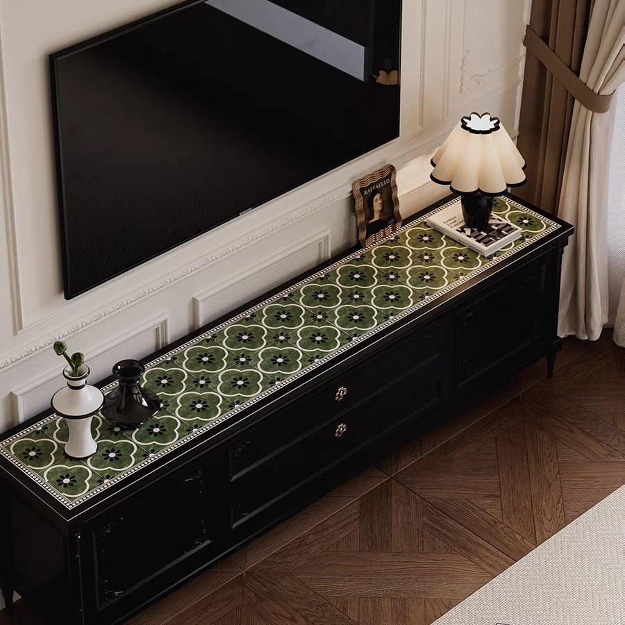 

Medieval Style Erasable Leather Table Mat, Tv Cabinet, Window Sill, Shoe Cabinet Mat, Waterproof Dirt-Resistant And Easy To Take Care Of Floor Mat 30 * 120Cm5MM