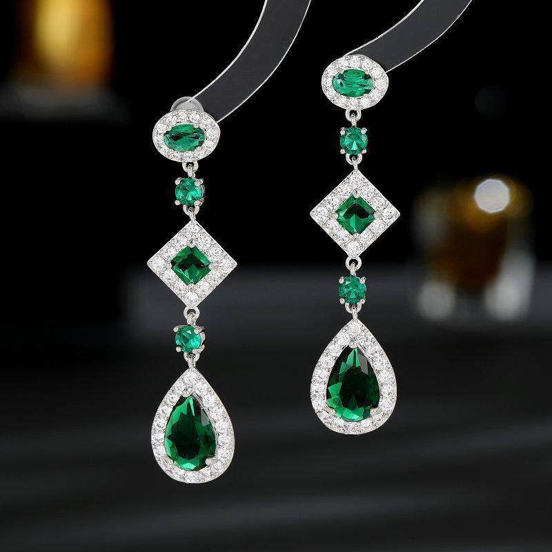 

Легкие роскошные серьги с бахромой высокого класса, модные свадебные аксессуары для банкета и платья, длинные серьги-капли в форме ромба