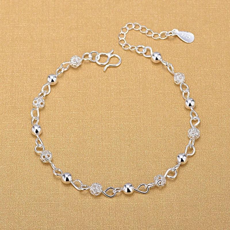 Shiny 925 Sterling Silver Chain Bracelets For Women Luxury Design Double Layered Starry Sky Beads Bracelets Party Charms Jewelry