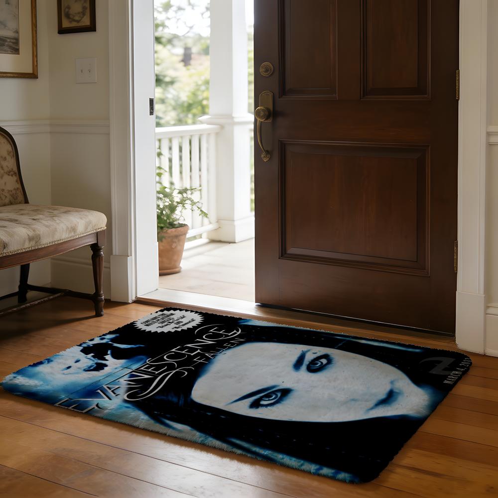 Evanescence Band Floor Mat Soft Flannel Absorbent Mat Non-Slip Rug Home Bedroom Bathroom