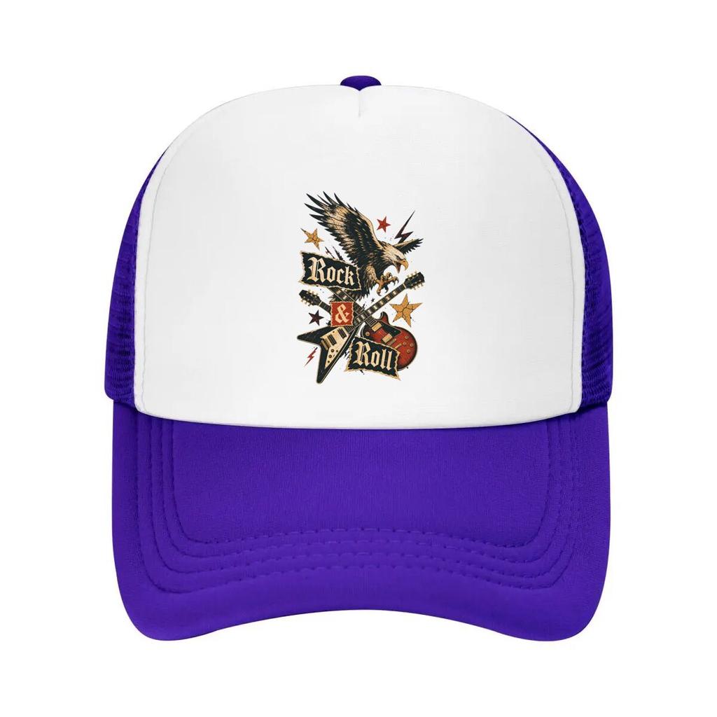 Vintage Eagle Guitar Rebel Spirit Mesh Baseball Cap Casual Hat Outdoor For Womens Unisex FeUnisex