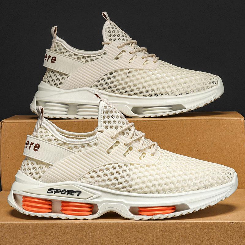 

Men s sandals men s shoes summer new outer wear large mesh hollow sports leisure youth hole shoes trend 39 бежевый