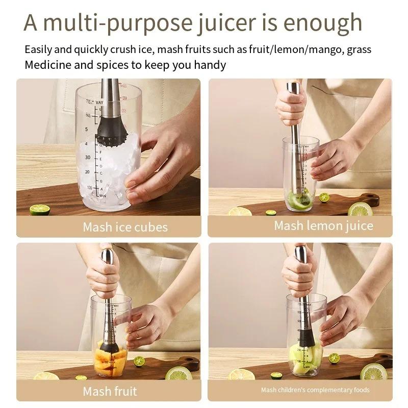 Stainless Steel Ice Crushing Hammer Pressing Juice Mashing Stick Storm Hand Beating Lemon Tea Tool Icebreaker Hammer