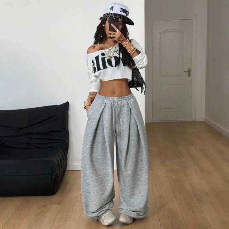 High-Waisted Wide-Leg Jogger Pants Women Relaxed Fit Streetwear Sweatpants In Soft Stretch Fabric