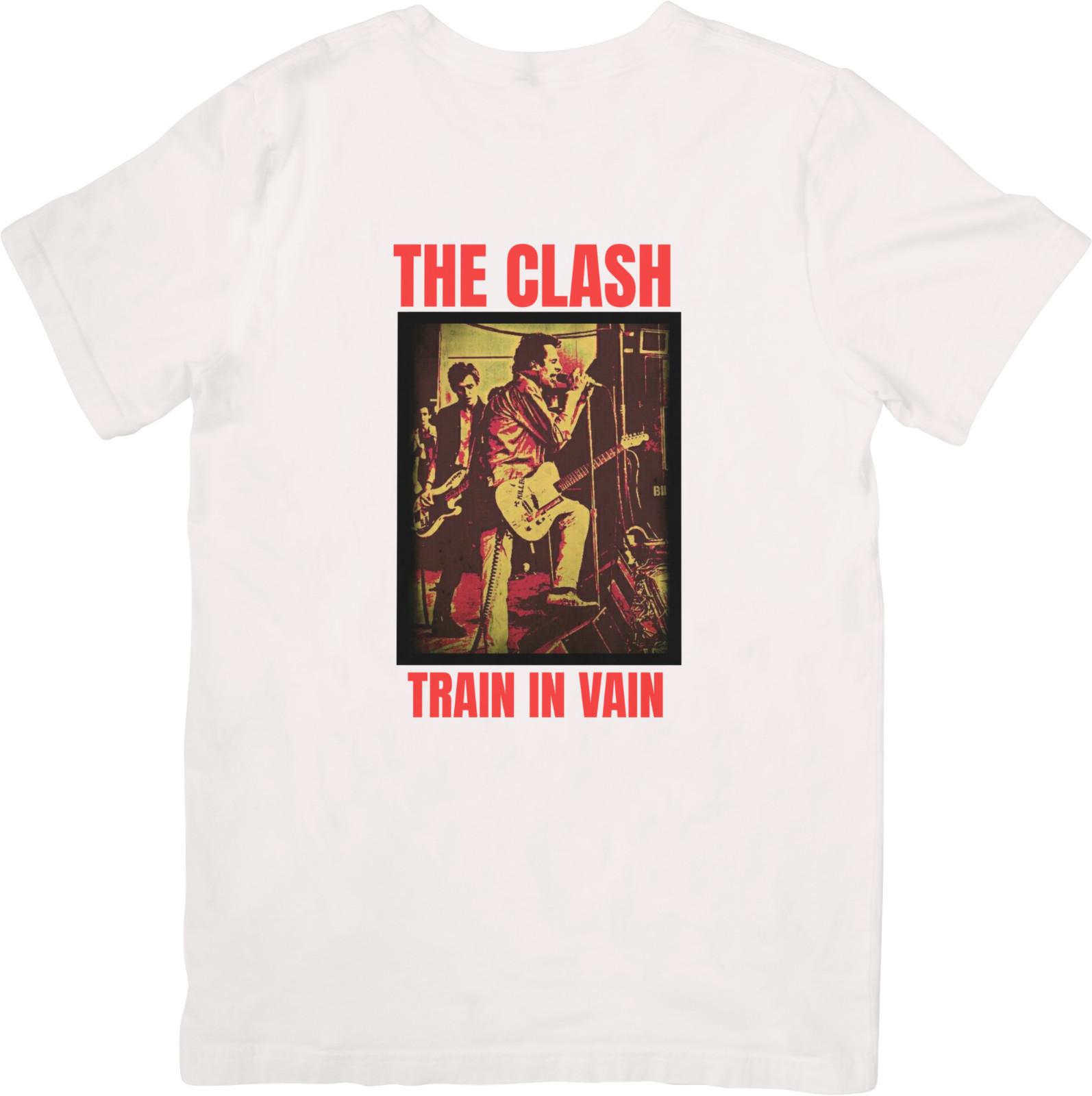 The Clash Music Fit for Men Women Quality Cotton T-Shirt White. S