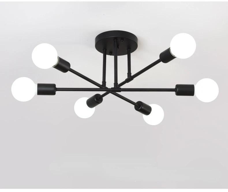 Postmodern Multiple Rod Iron Sputnik Ceiling Lamp Chandelier Vintage Industrial Light Lighting Fixture Kitchen Luminaire