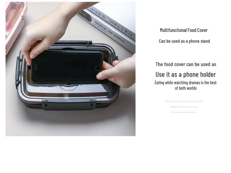 Multi-Compartment Stainless Steel Bento Box - No Flavor Mixing, Microwave Safe, Ideal for Students and Office Workers, Portable Lunch Solution