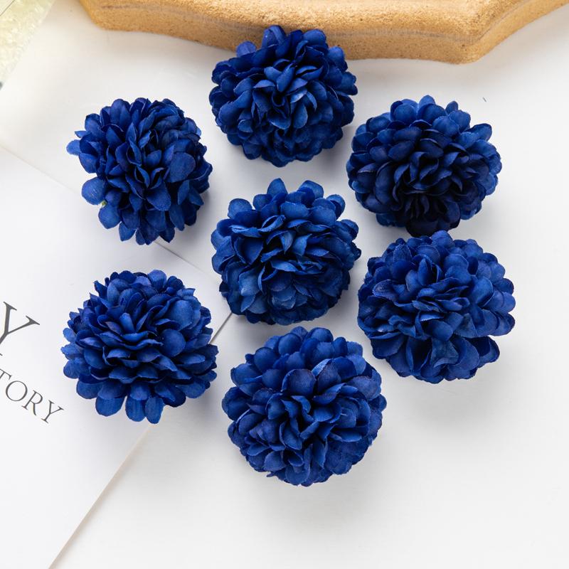 

50 шт. Искусственные цветы гортензии для свадьбы, сада, домашнего декора, рождественской вечеринки, для DIY, конфетной коробки, скрапбукинга, розовый шар, хризантема