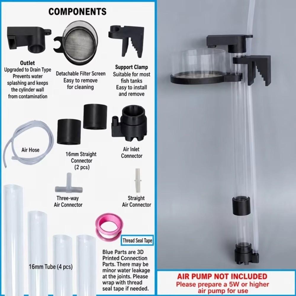 Adjustable Lenght Aquarium Fish Poop Cleaner Filter Detachable Poop Cleaner