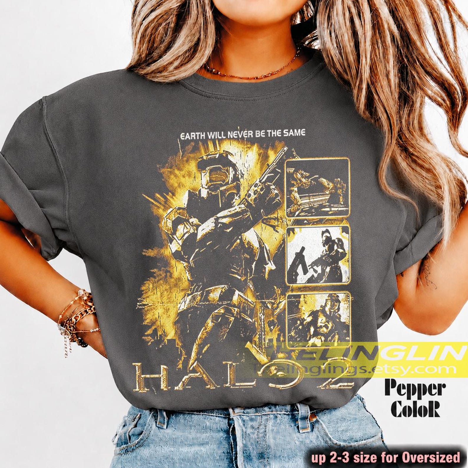 Vintage Comfort Colors® Halo Reach 2 Shirt, Y2K Halo 2 Gaming Fan Shirt, Gift For Women and Man Unisex T-Shirt FD 4XL