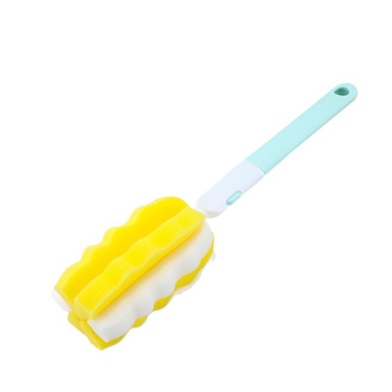 Long Handle Baby Bottle & Insulated Cup Brush with Detachable Sponge Head