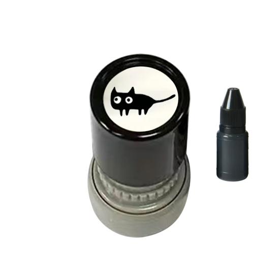 

Cute Black Cat Stamp Set Self-Inking Light-Sensitive Stamps for Notebooks Cards Planners Creative DIY Craft Tool for Kids Adults Teacher Rewards B