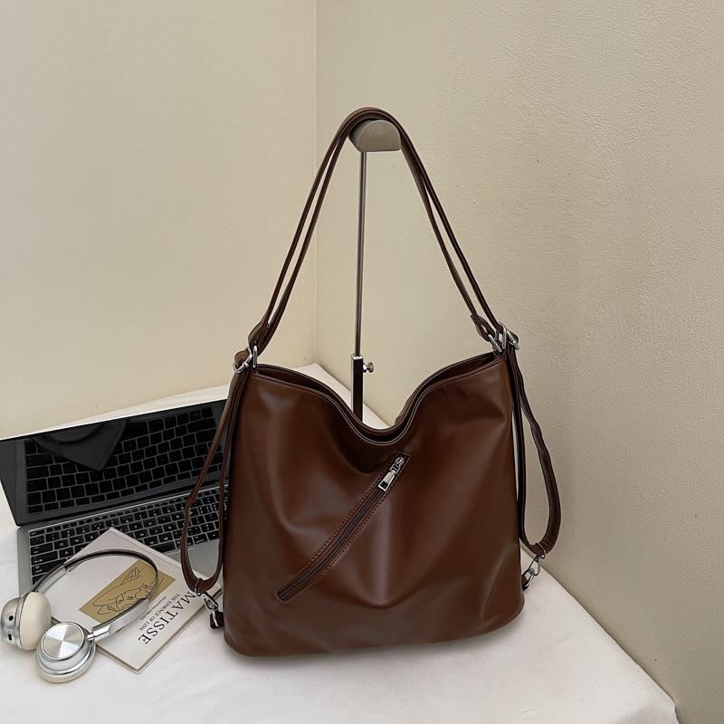 Retro large-capacity commuter backpack women's autumn new niche casual tote bag crossbody shoulder backpack