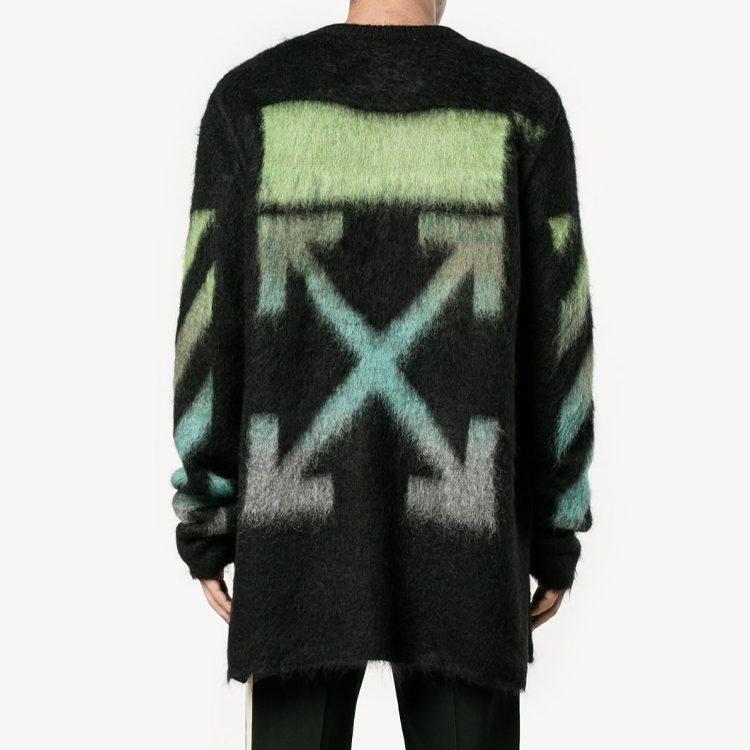 OFF WHITE Sweater Loose Fit Men's Blue Green OMHA036F176500041040