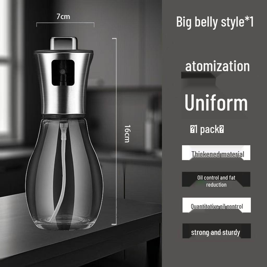 304 Stainless Steel Press-Type Oil Spray Bottle for Kitchen Cooking and BBQ