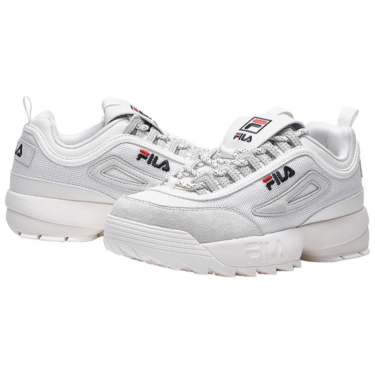 FILA Fusion Disruptor 2 Comfortable Trendy Low-Top Dad Sneakers Women sneakers White T12W933704AWT