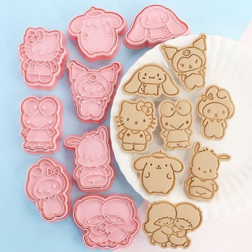 Set of 8 3D Cookie Cutters for DIY Biscuit Baking, Press-Type Cookie Cutters, Baking Supplies, Confectionery Tools, Kitchen Supplies, Kids, Prizes, Lu