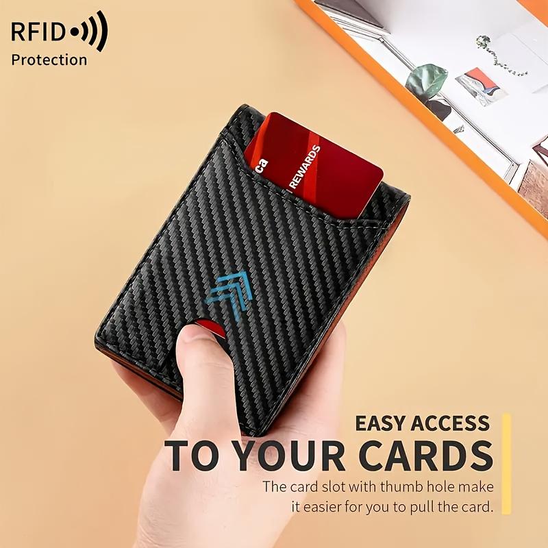 Portafoglio da Uomo in PU con Clip Portasoldi Portafogli Anti Rfid Bloccante Portacarte di Credito Magico Porta Carte di Credito
