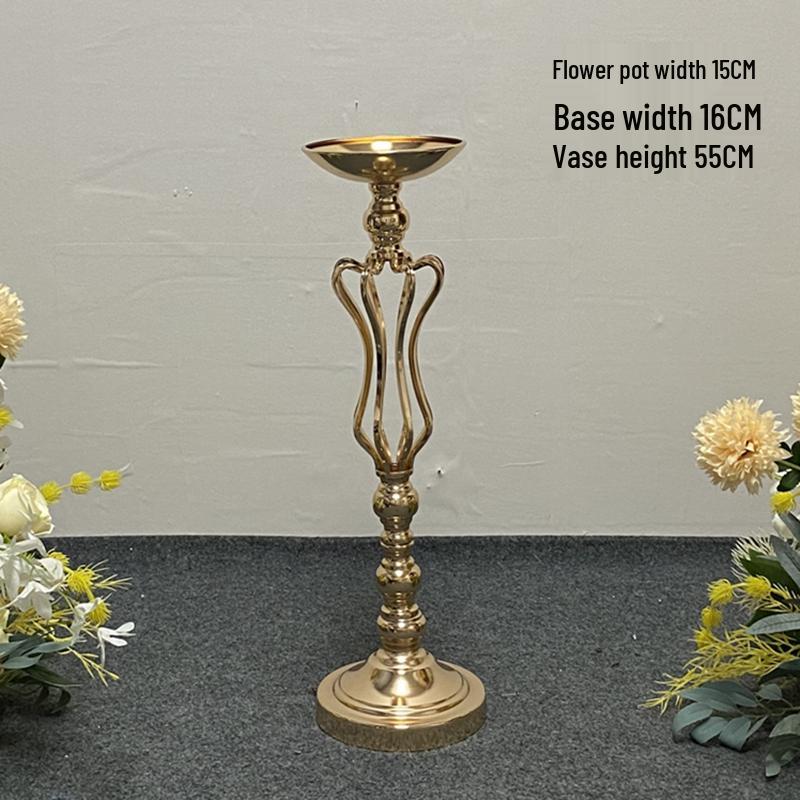 Golden European Iron Art Flower Stand for Wedding Decor and Sign-in Table