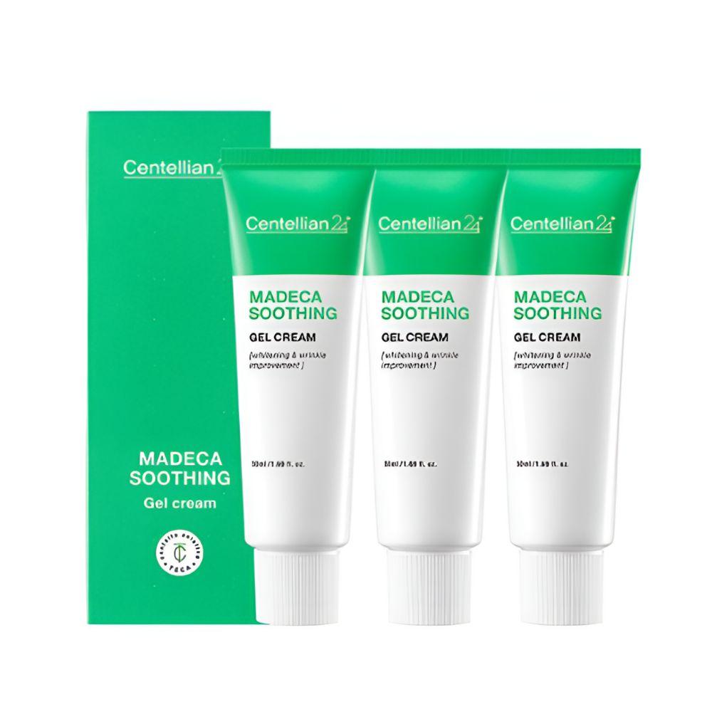 Centellian24 Madeca Soothing Gel Cream 50ml Triple Pack - Instant Cooling & Hydrating Facial Moisturizer for Sensitive Oily Skin