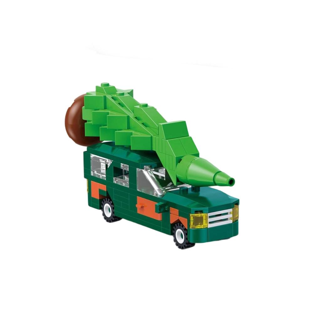 Christmas Holiday RV Vehicle Building Block Model Small Children's Puzzle Assembly Building Block Toy