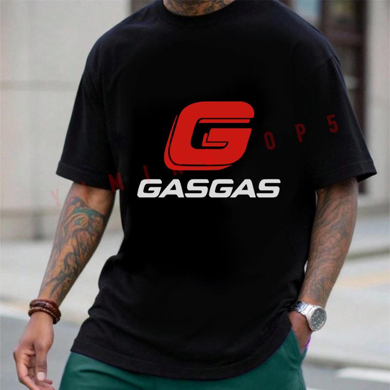 Maglietta da uomo GasGas Moto Moto Estiva Cotone Manica Corta Casual Girocollo Unisex Top
