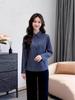 2025 Women's Fleece-Lined Long-Sleeve Shirt - Autumn/Winter Vertical Stripes, Lapel, Warm & Versatile for Commuting