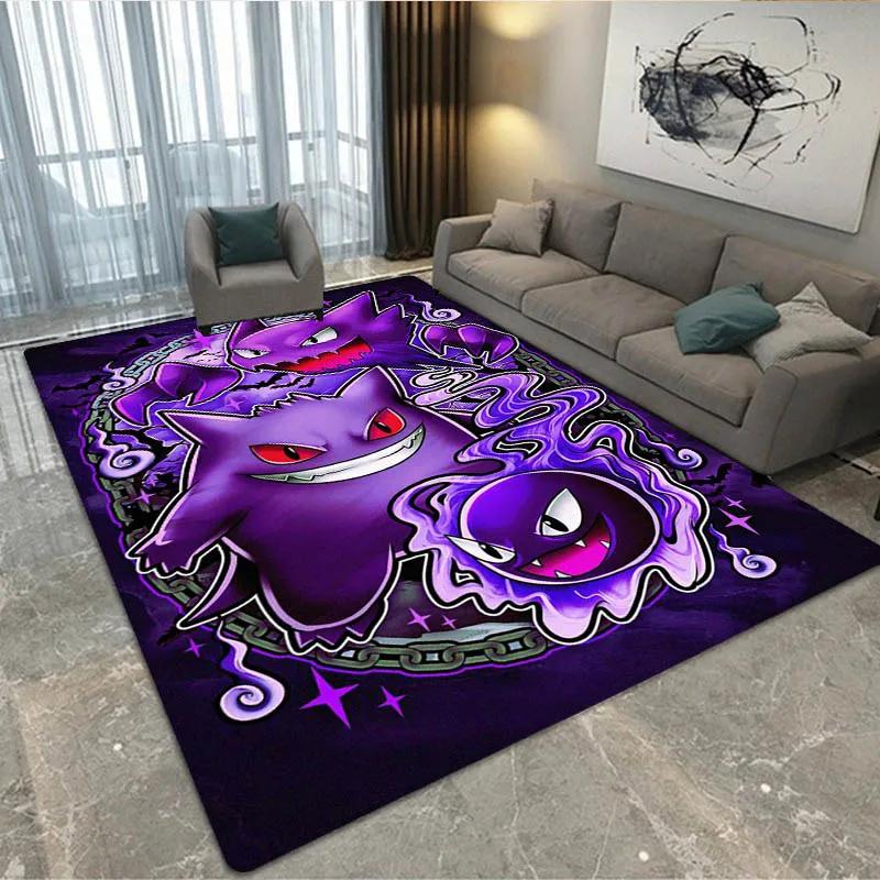 3D Pokémon Cute Gengar printed Carpet Living Room Bedroom Carpet Non-slip carpet home bedroom decor area rug Birthday Gift