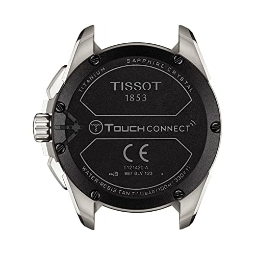 Tissot Men's T-Touch Connect Solar Watch, Black Dial, Rubber Strap, T1214204705101, Officially Imported