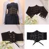 Western Styles Black Corset Leather Belt Women Gothicism Styles Waistband for Women Fashion Accessory