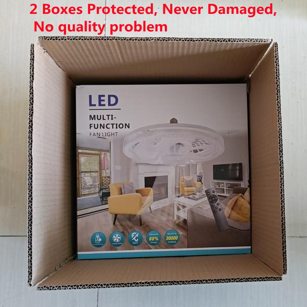 Leise Restaurant Hänge Deckenventilator Leuchten 50W E27 Super Kühlung Runde LED Ventilatorleuchte für Schlafzimmer Wohnzimmer AC85-265V 7 Flügel