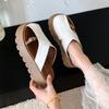 Retro fashion muffin thick bottom comfortable versatile lazy sandals women's outer wear 2025 spring and summer new bag head half slippers