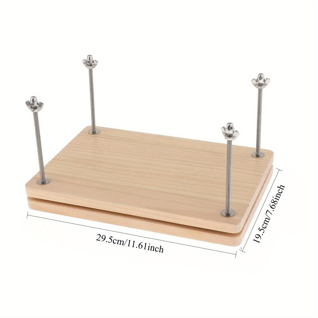 1 szt. Drewniana prasa do książek, narzędzie do oprawy książek, płaska maszyna do prasowania papieru na biurko, DIY introligatorstwo, kartki okolicznościowe, etykiety