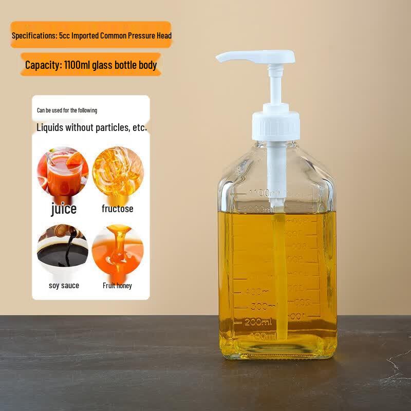 ZISIZ Hand-Press Quantitative Syrup Dispenser Bottle