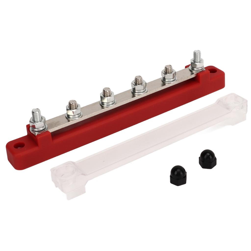 Power Distribution Block M6 Screw 6 Terminal Bus Bar 12V‑48V 150A for Automobile Boat