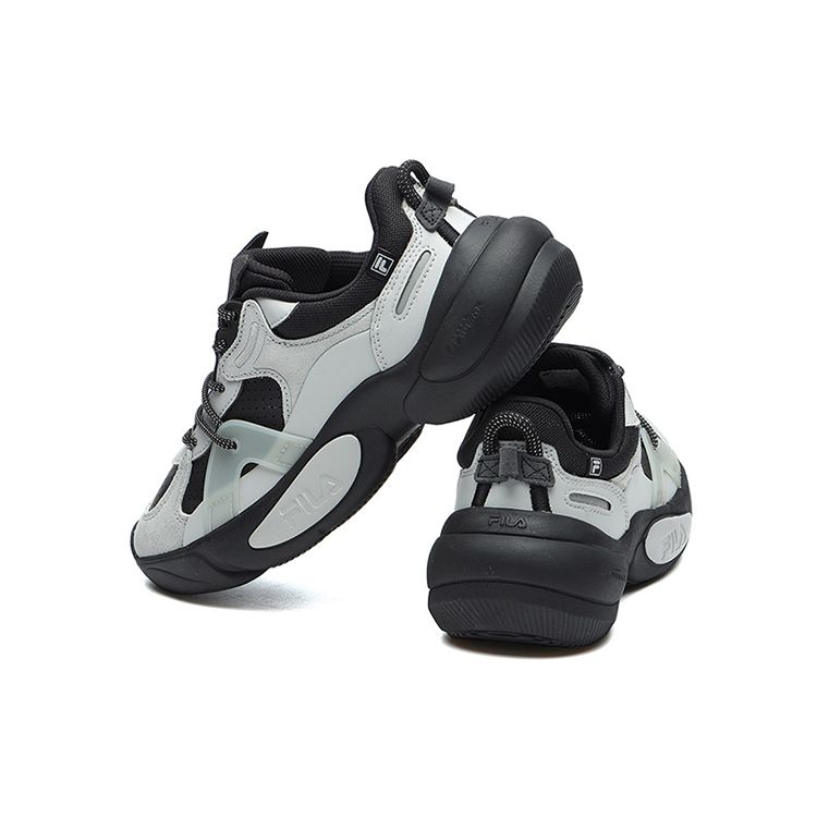 FILA Cloud Leather And Suede Sports Comfort Shock Absorption Wear Resistant Low Top Dad Shoes Women sneaker Black F12W211110FBV