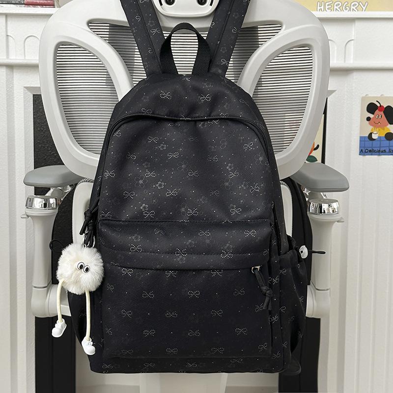 High Value Niche Schoolbag Female College Student Lightweight Backpack Junior High School Student Bow Large Capacity Backpack