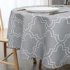 AooHome Runde Glanz-Tischdecke, Wasserabweisend, Nordischer Stil, Fleckenabweisend, Leicht zu Reinigen, Waschbar, Grau, 150 cm Durchmesser, Rund