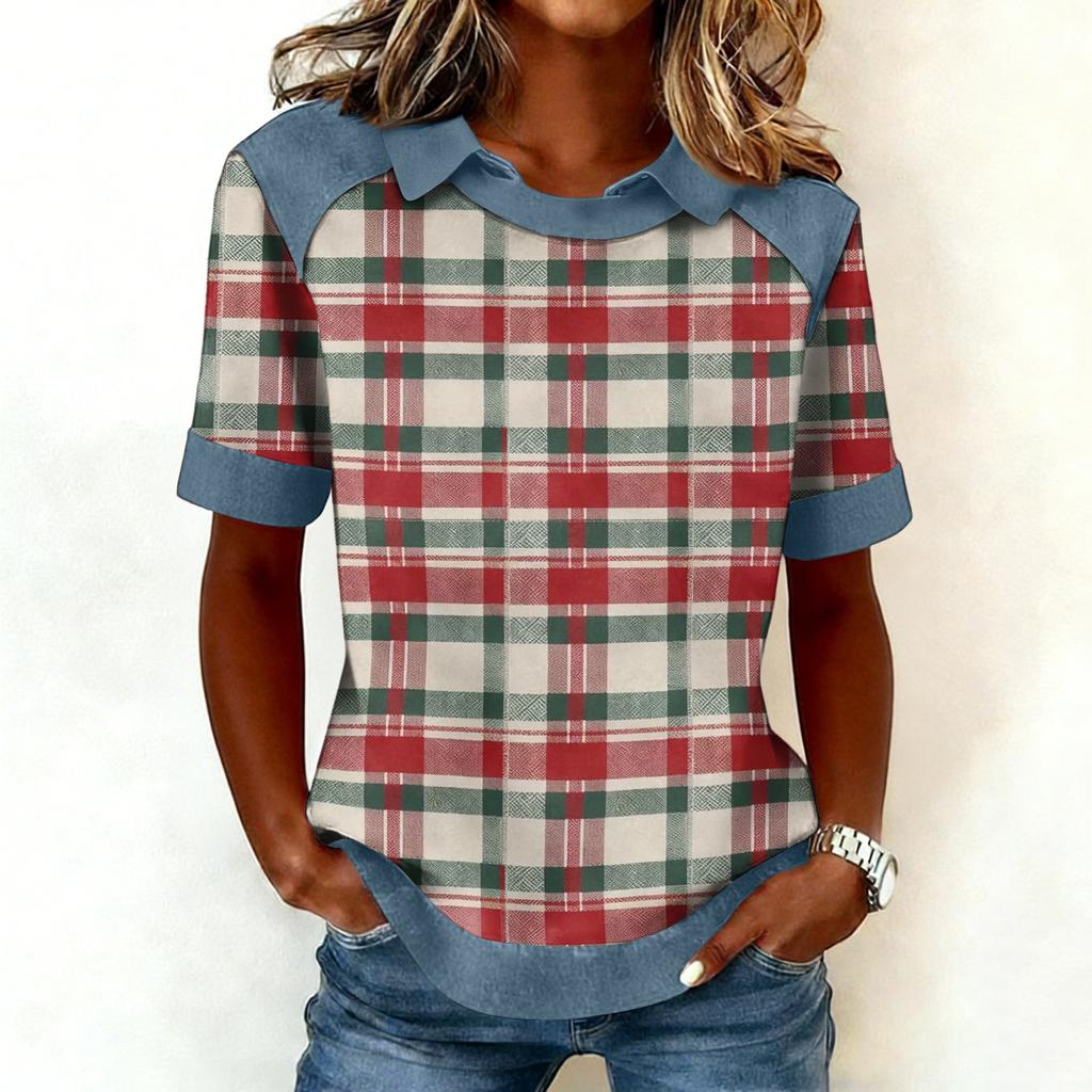 Plaid Pattern Long Sleeve Shirts for Women Womens Long Sleeve Tops Casual Long Sleeve Tops for Women Stylish Womens Long Sleeve T Shirts