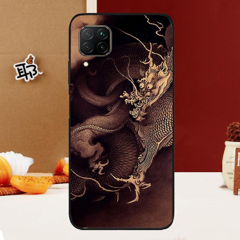 Chinese Style Crane Dragon For Huawei Nova 12s 12i 7i 8i 11i 11 9 10 SE Y60 Y61 Y70 Y72 Y73 Y90 Y91 P30 P40 Lite Case