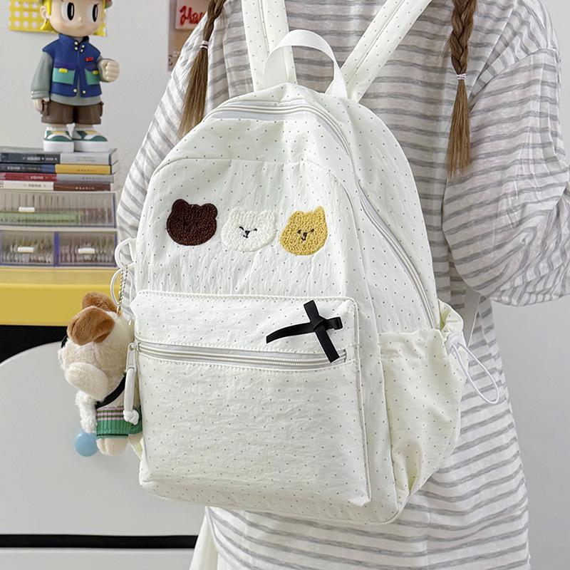 Schoolbag Korean version ins Fresh and sweet backpack female junior high school student backpack Mori cartoon bear casual backpack