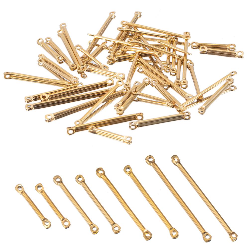 20pcs 15/20/25/30mm Stainless Steel Wire Long Bar Stick Connector Link PVD Gold Color DIY Drop Earring Making Jewelry Findings