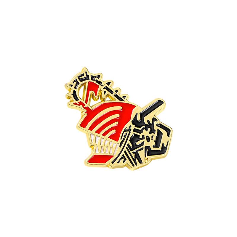 Japanese Cartoon Two-dimensional Animation Badge Chainsaw Man, Machima Fanren Peripheral Metal Brooch Clothing Accessories
