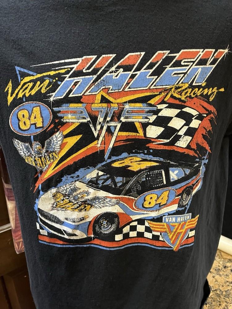 Van Halen Shirt Mens Medium Black 84 Racing Short Sleeve Music David Lee Roth Unisex T-Shirt XXXXL