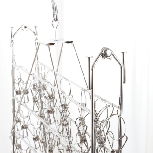 Anpromee Folding Clothes Pinch Hanger, 70+10 Clothes Pinch, Stainless Steel, Large Capacity with Spare Clothes Pinch