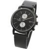 Salvatore Marra Unisex Analog Quartz Watch Slim Design Leather Strap Black