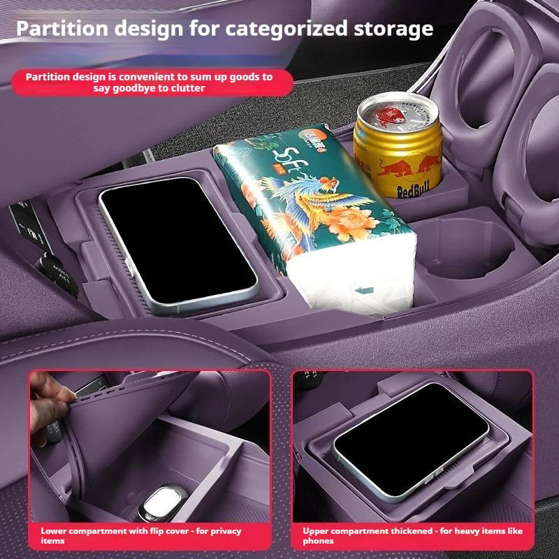 For Leapmotor B10 B01 B05 Lafa5 B03X A10 Car Storage Box Under Central Control Armrest Box Storage Tray Interior Car Accessories